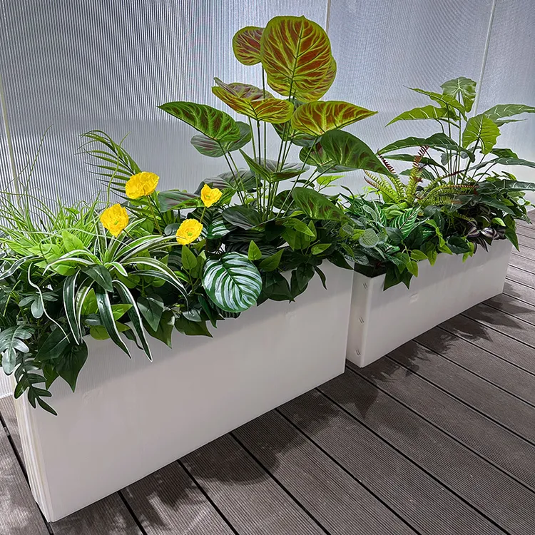 wo+仿真龟背散尾葵绿植景观花箱植物搭配装饰花绿植隔断绿化造景