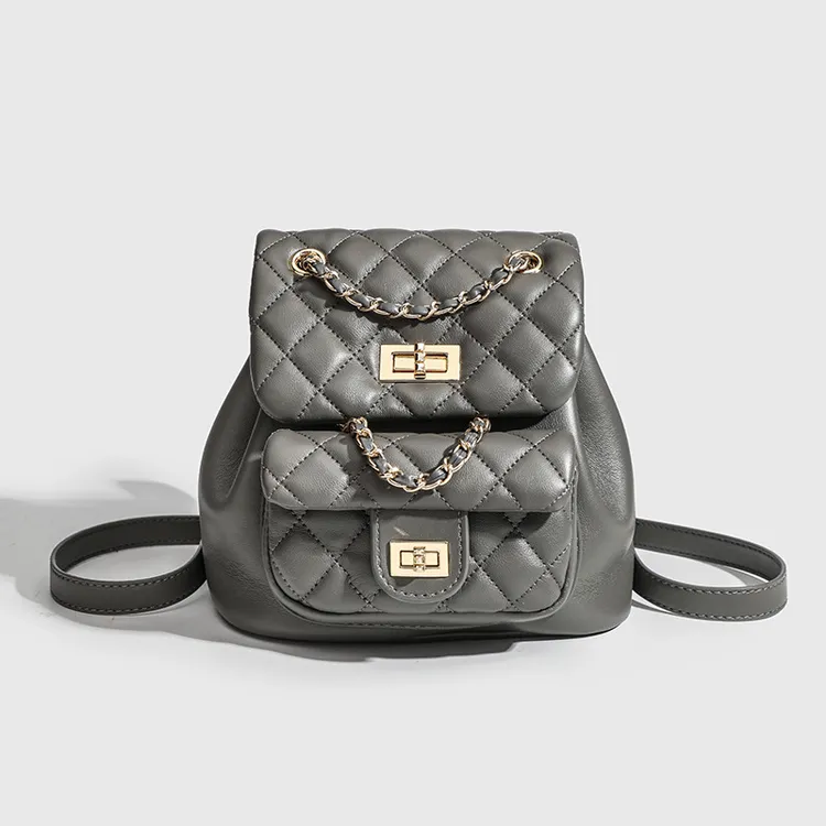 迷你链条双肩包包女2025新款高级感小香风大容量复古休闲百搭背包