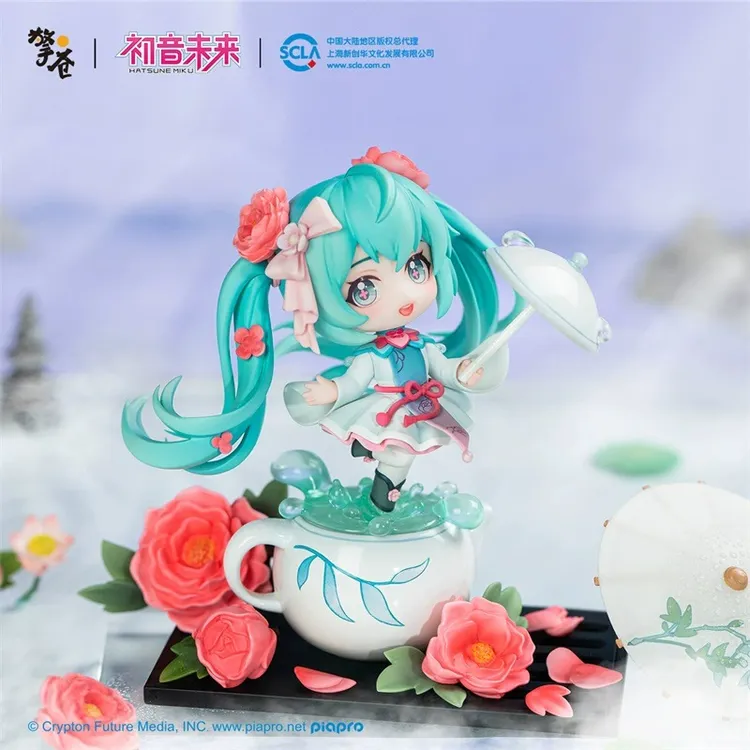 【擎苍正版】初音未来花织雨润Q版手办模型公仔摆件MIKU官方联名