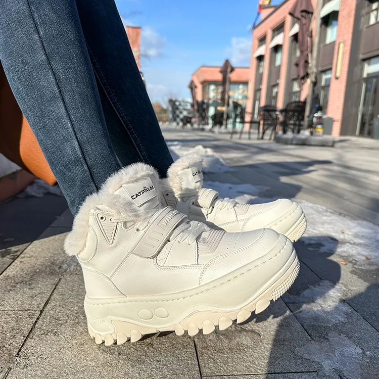 2025爆款雪地靴女款冬季加厚加绒复古时尚厚底防滑大码女棉保暖