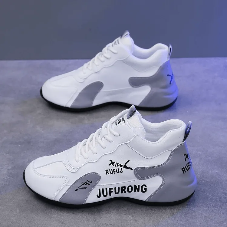 巨芙蓉秋冬皮面增高老爹鞋男女防滑运动鞋舒适情侣跑步鞋