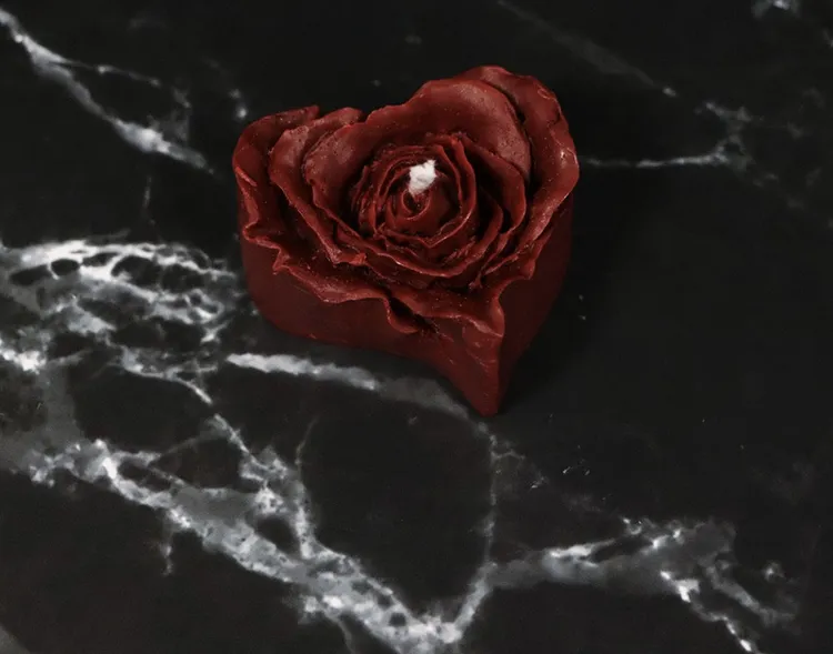 爱心玫瑰鎏金低温蜡烛