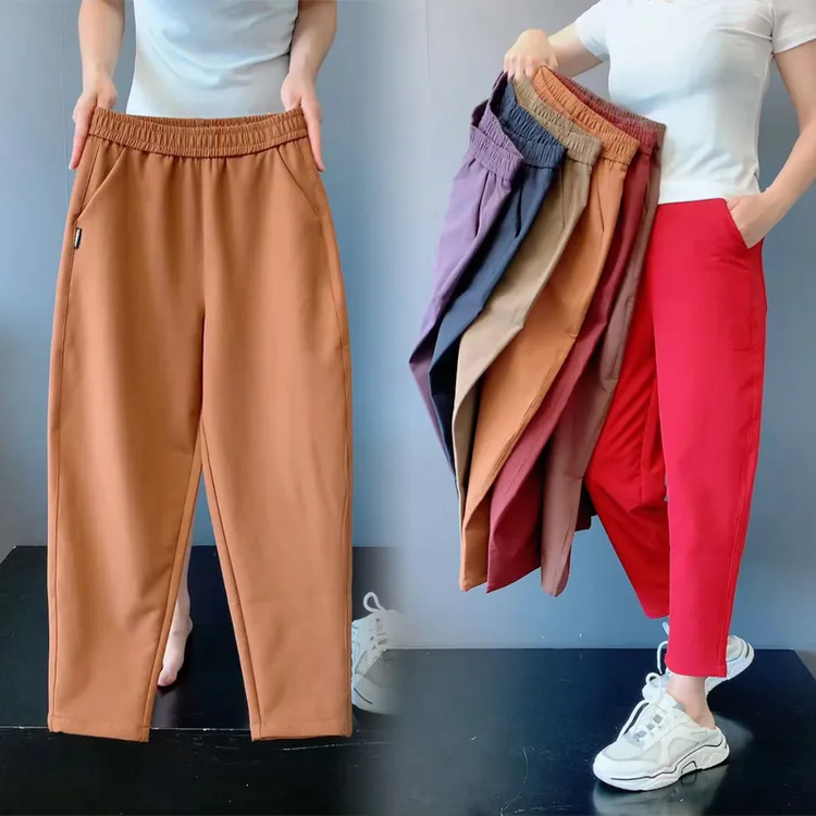 秋季新款欧货韩版女裤九分裤休闲遮肉显瘦透气哈伦宽松百搭运动裤