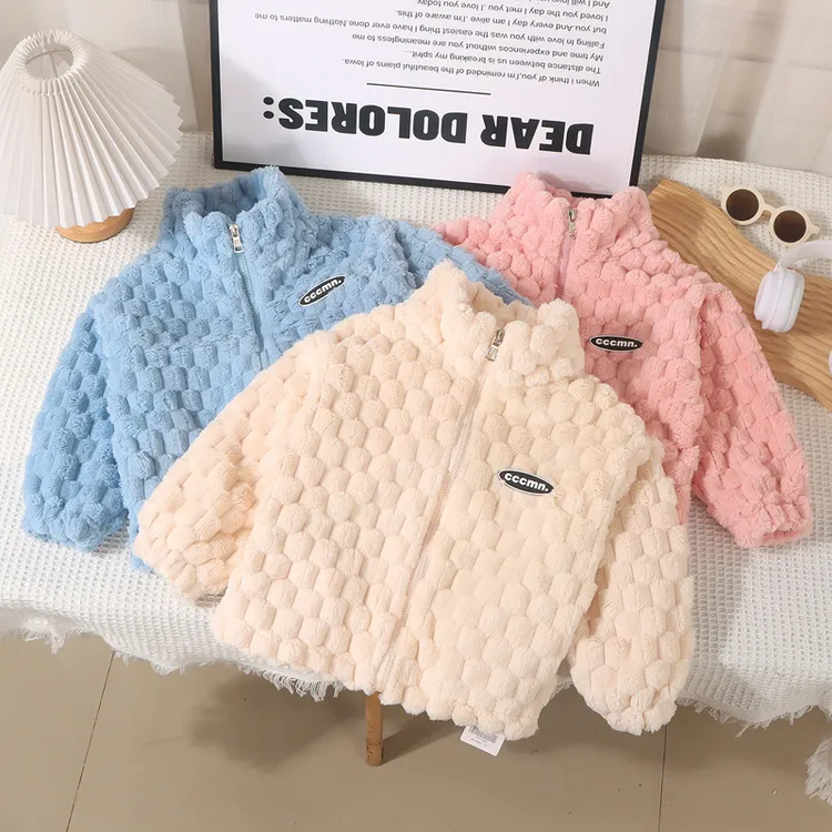 儿童外套男女童双面绒毛毛衣中大童保暖休闲拉链衫秋冬装抓绒上衣