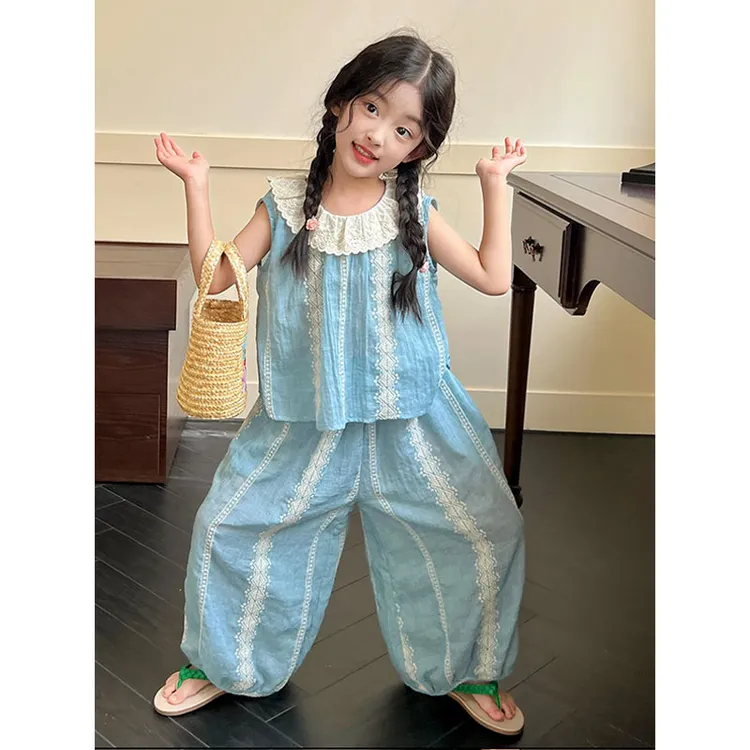 郝叔童装kkHR4252女童背心套装2024夏季新款（小王专属）