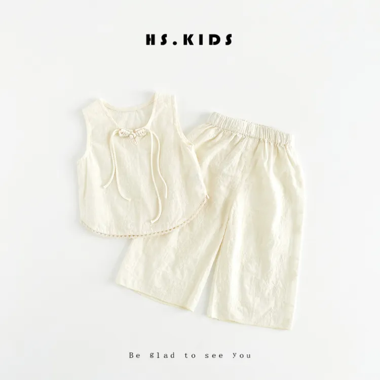 郝叔童品MX4208女童背心套装2024夏装新款儿童夏季洋气时尚童装