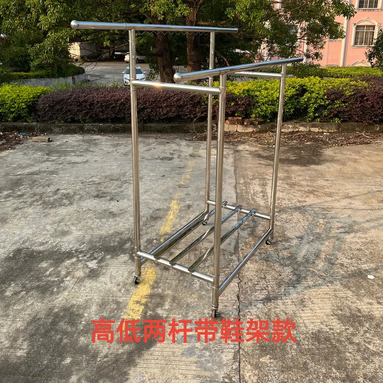 【加粗38管】两杆不锈钢折叠家用不锈钢不锈钢折叠落地式户外晾衣架