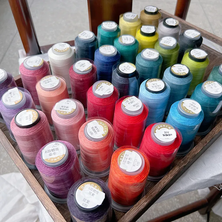 3股6股新品中国红纯色蜡线手绳玫瑰花莲花手工编织线材大红