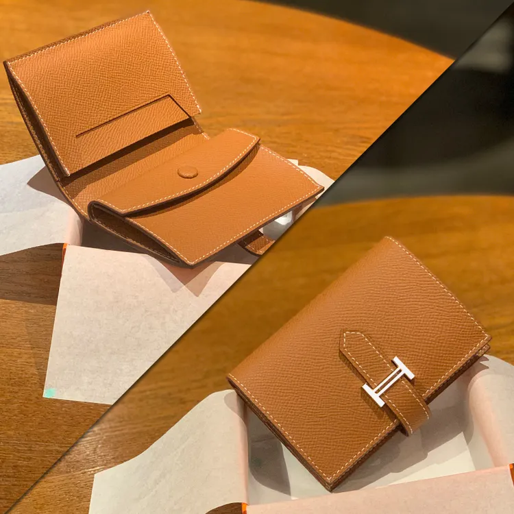 2024新款卡包真皮男 女H家名片夹硬币收纳零钱包短款抽带零钱包