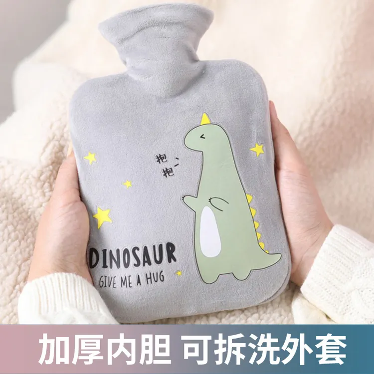 热水袋注水防爆热敷肚子暖宫暖手袋大小号学生暖宝宝毛绒可爱保温