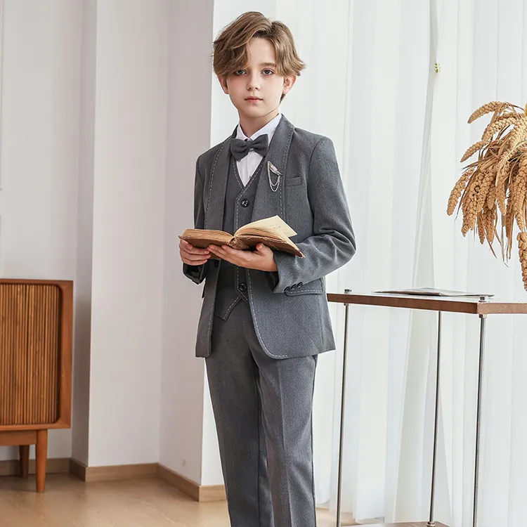 男童西装套装秋冬新款男宝周岁花童礼服儿童钢琴主持演讲演出西服