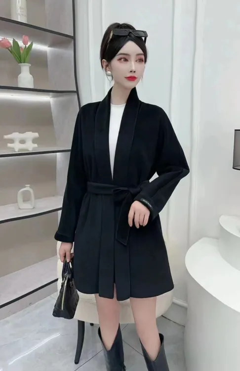 23秋冬新款简约气质双面绒大衣时尚修身
