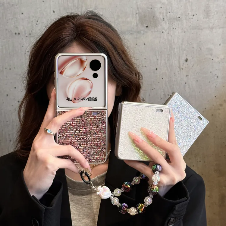 高级感人鱼姬闪片适用小米mixflip手机壳折叠潮牌Zflip6手提保护