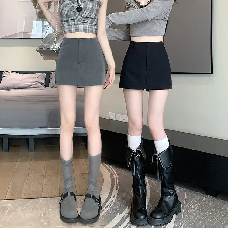 miu系辣妹风西装料短裙女秋季2025新款小个子高腰裤裙包臀半身裙