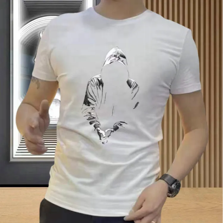 痞帅重磅丝光棉休闲短袖T恤男女同款夏季ins潮牌街头宽松圆领上衣