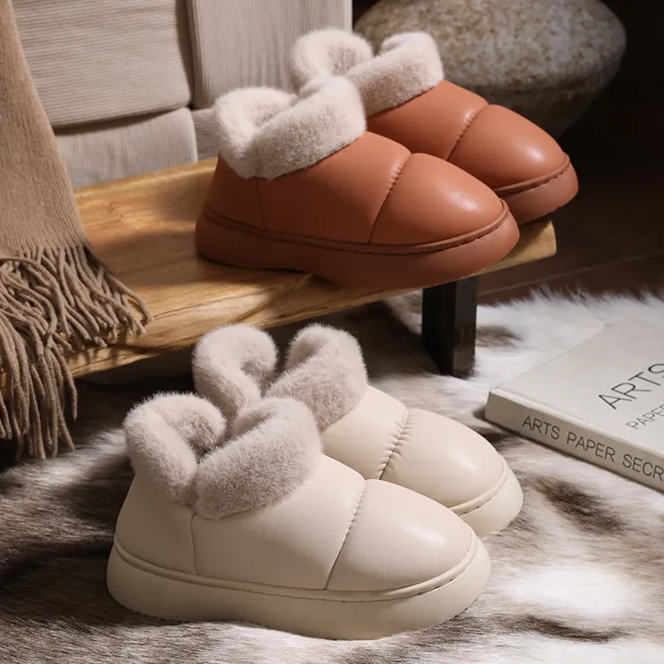 9001新款棉拖鞋女外穿冬情侣室内加绒保暖包跟厚底家居包跟棉鞋女