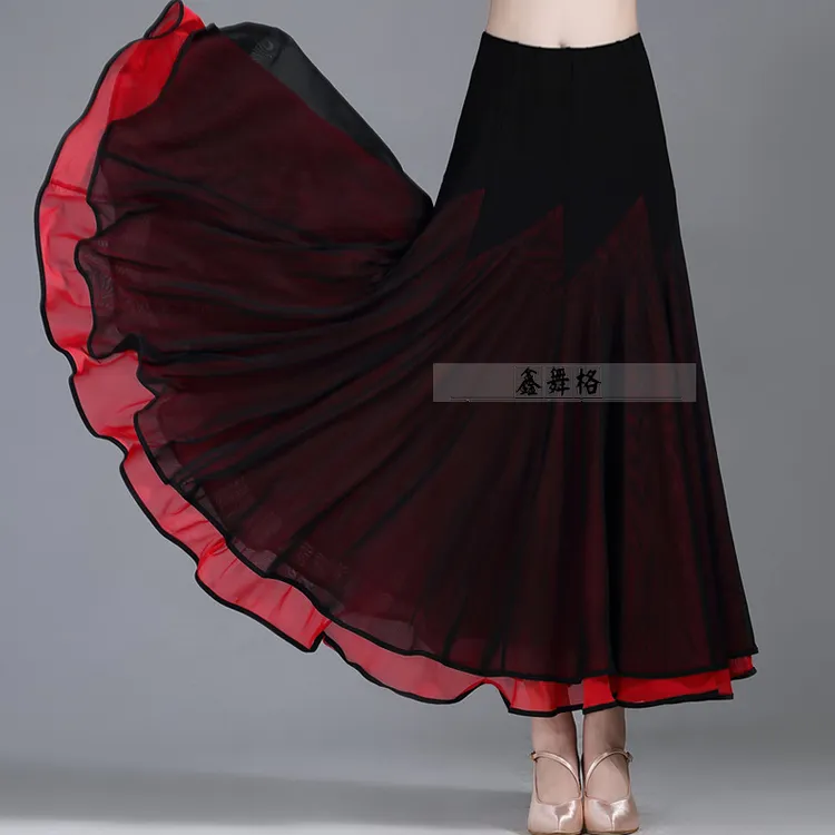 新品舞裙交谊舞裙大摆裙半身裙华尔兹国标长裙长款练习摩登广场舞