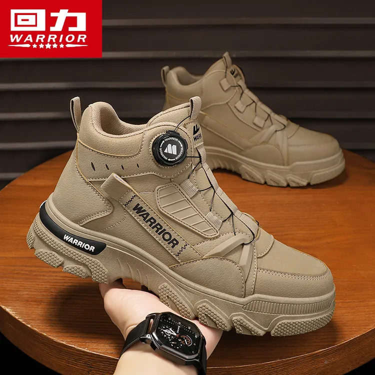 回力男鞋2025冬季英伦风马丁靴高帮潮鞋休闲户外运动鞋工作劳保鞋