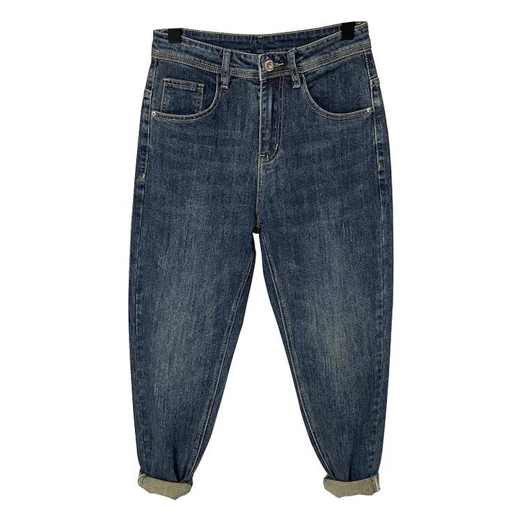 芭奇蒂寇男百搭冬季牛仔裤美式休闲潮流宽松弹力小脚锥形萝卜哈伦