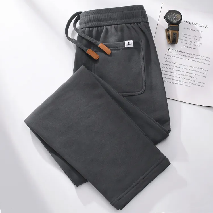 BQDK春秋新款内里毛圈卫裤男士针织直筒休闲运动裤休闲百搭卫裤