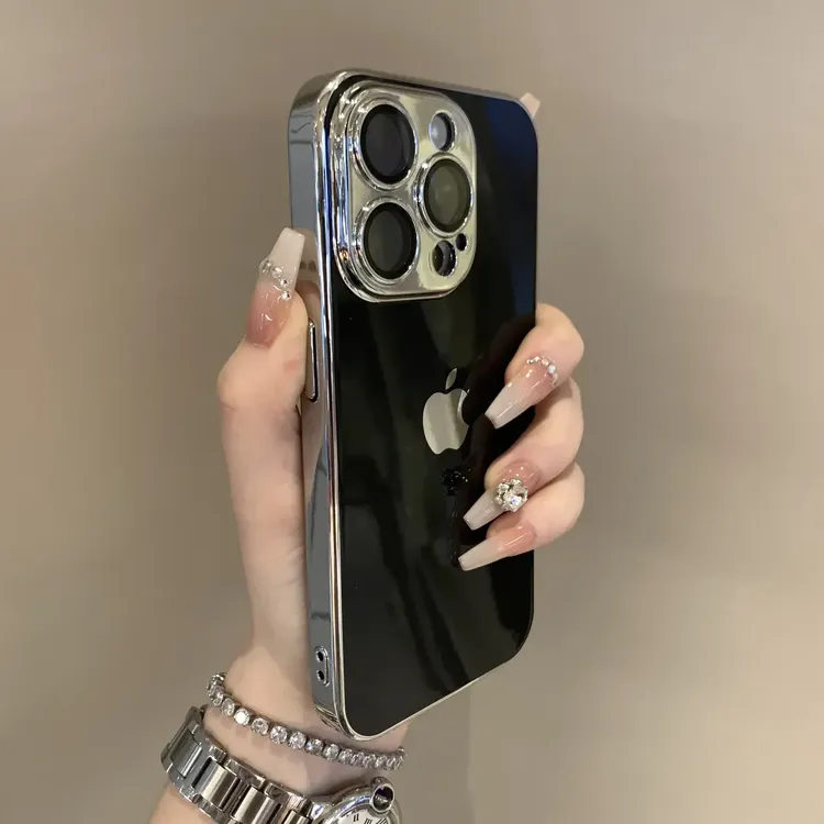 护镜纳米彩度PC电镀适用苹果15promax手机壳iPhone14全包13硬壳12
