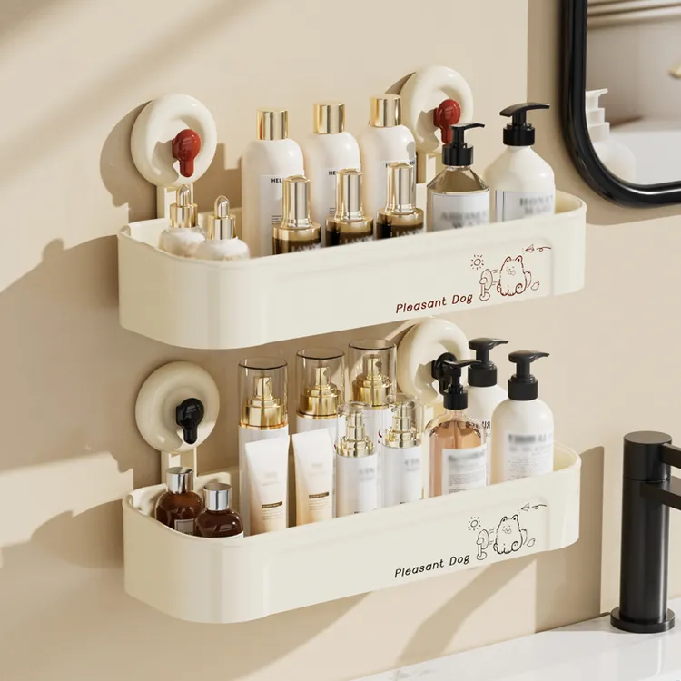 【佳立方】吸盘置物架卫生间浴室洗漱台免打孔壁挂墙上化妆品收纳架