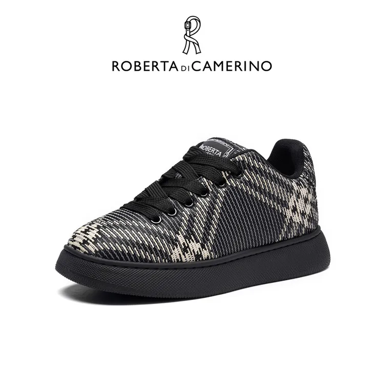 Roberta di Camerino诺贝达2025新款男士时尚面包鞋轻便圆头板鞋