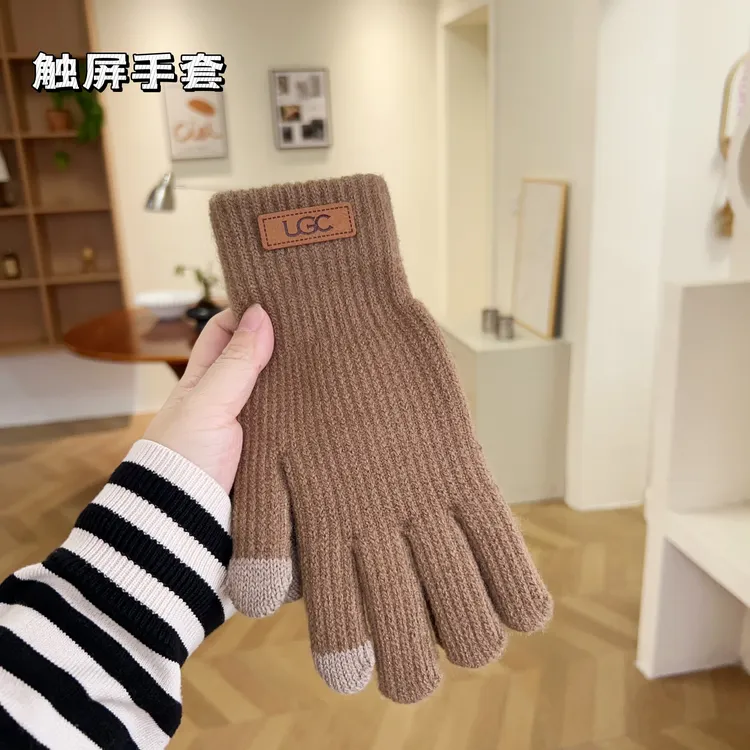 【升级款】2024冬季新款保暖手套时尚潮流骑车加厚触屏御寒毛线手套