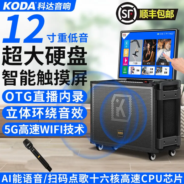 户外K歌专用广场舞带屏大功率卡拉ok户外k歌家庭ktv音响一体机