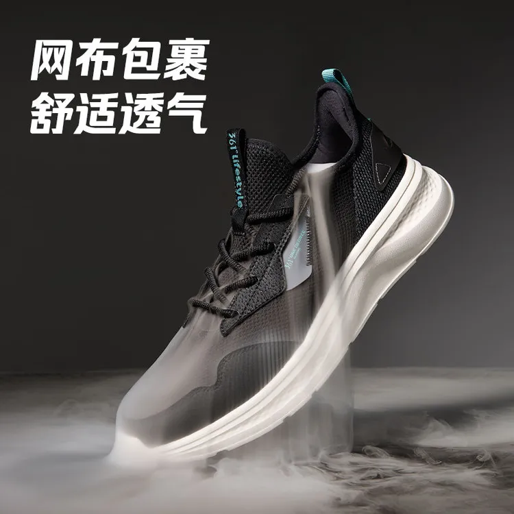 直播361°减震跑步鞋2024夏季新款软底轻便网面透气休闲运动鞋