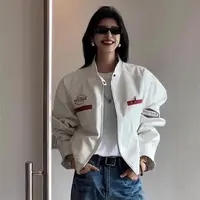 美式复古机车外套男女短款cleanfit高街潮流皮衣夹克韩版休闲学生