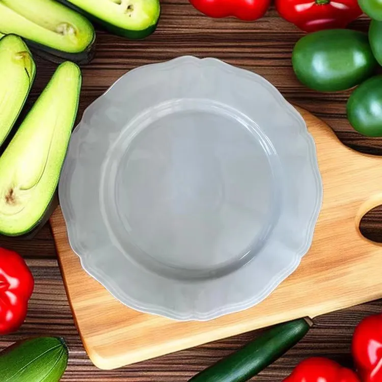 0006F12 微瑕9英寸家用创意花边盘陶瓷耐高温牛排意面盘子