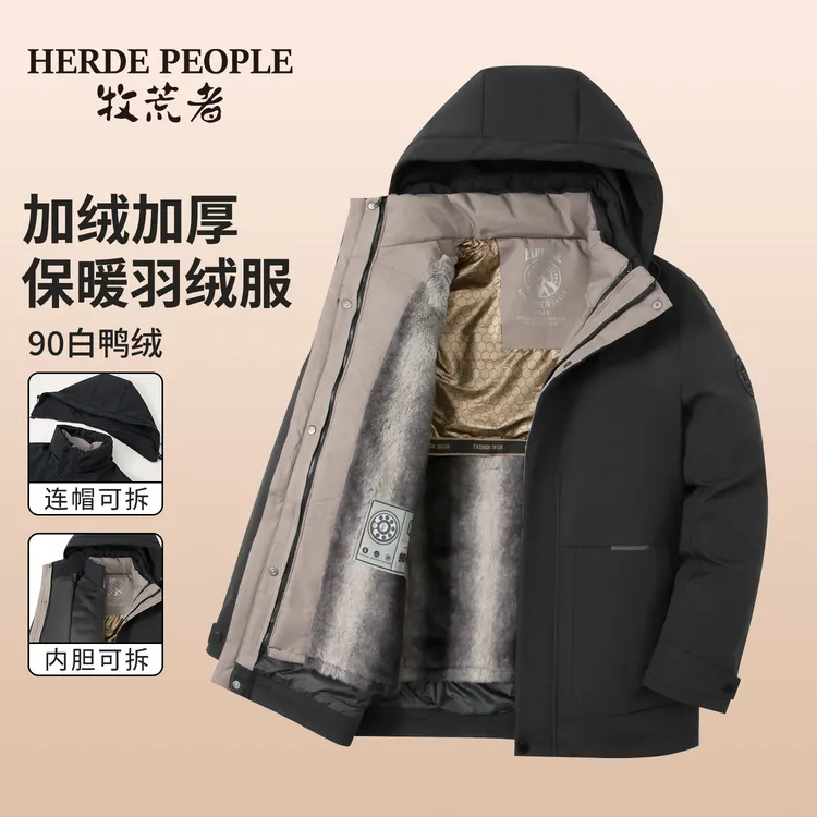 【李晨nic专属】牧荒者加绒加厚可拆卸内胆保暖羽绒服AK156608