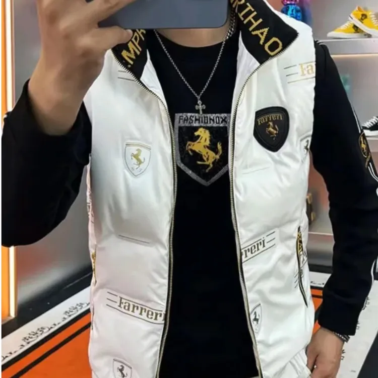 欧货男士秋冬新款时尚潮流立领战马轻薄修身保暖羽马甲外套827