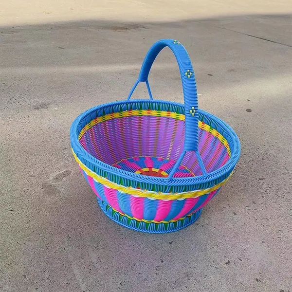 藤编手提篮纯手工收纳筐野餐篮花篮购物篮买菜