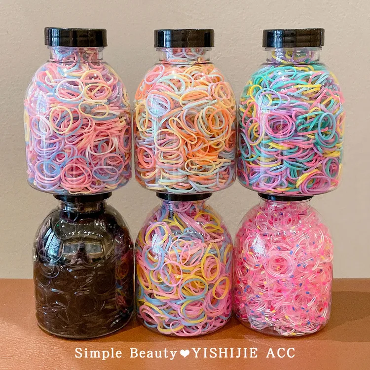 一次性小皮筋儿童高弹力加厚不伤发发绳宝宝编发扎头发圈彩色发饰