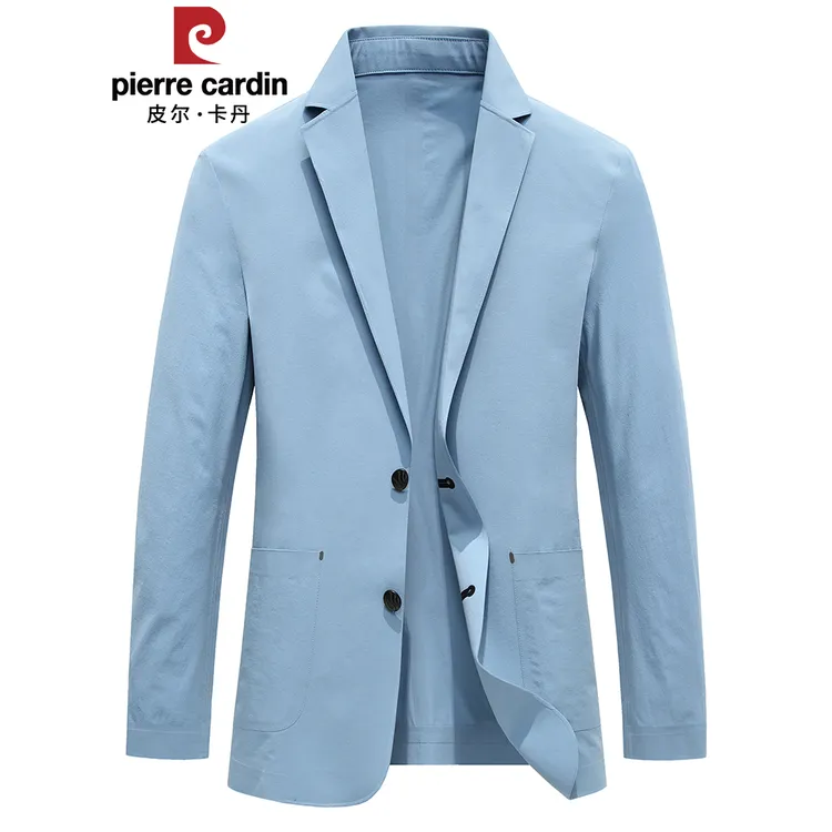皮尔卡丹高级小西装外套男春夏薄款休闲西服单层衣轻商务单西
