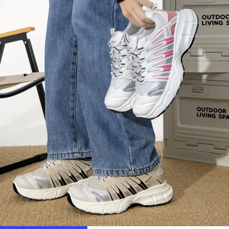 增高鮀品女款新款2025新款运动鞋百搭厚底网面情侣秋冬老爹鞋女鞋