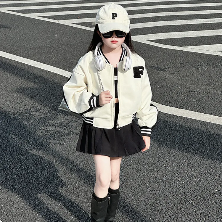 外套女童春秋款棒球服2024新款儿童早秋外搭开衫大童时髦童装秋装