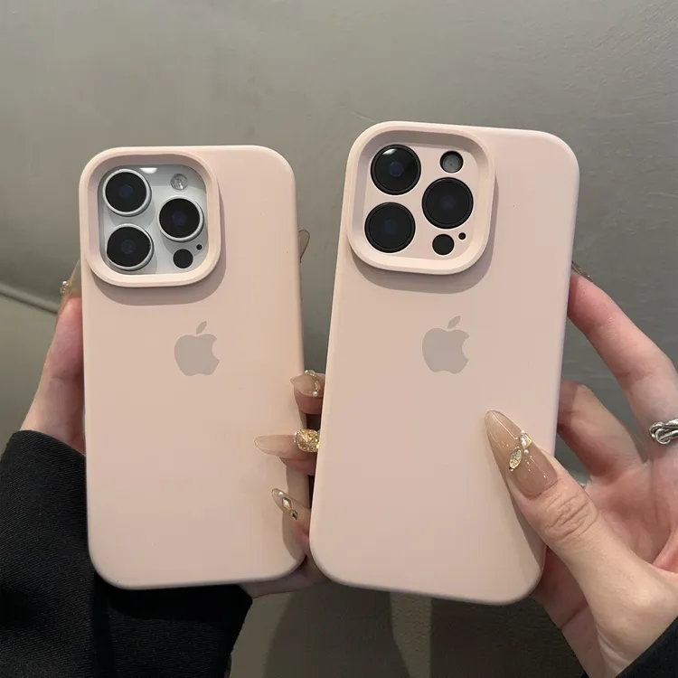 砂粉色适用苹果手机壳15液态硅胶iphone14简约13纯色1211