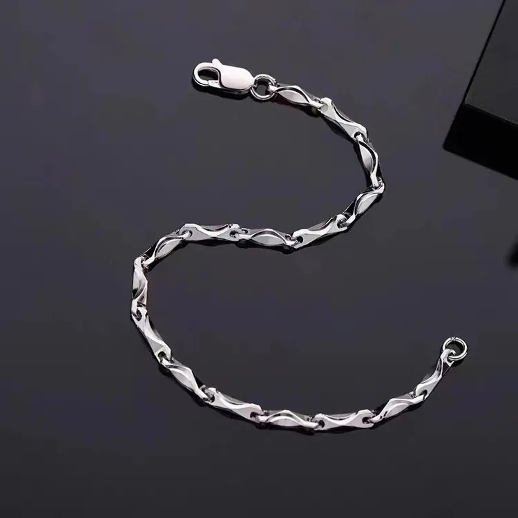 足银手链 S999纯银如意元宝手链男女款潮时尚简约情侣520礼物百搭