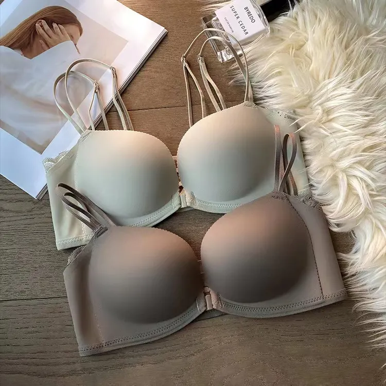 前扣内衣女小胸聚拢显大无钢圈吊带背心收副乳防下垂舒适无痕美背