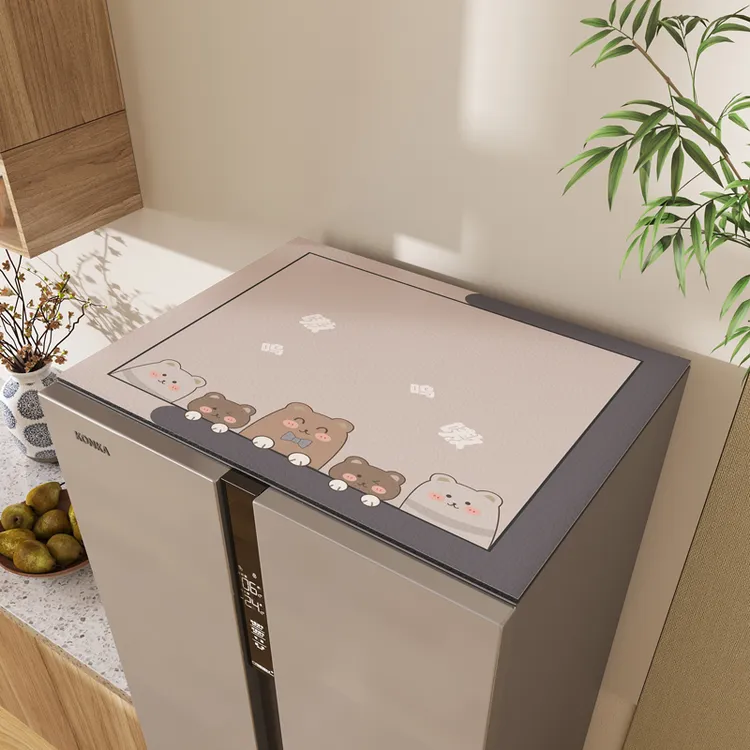 家用硅藻泥简约时尚柔软防滑吸水不透水可裁剪多功能冰箱防尘盖垫