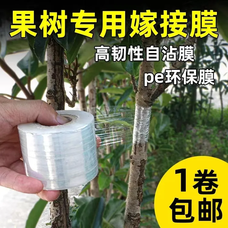自粘式嫁接膜专用膜无需打结果树苗木包扎带园林果树PE优质缠绕膜