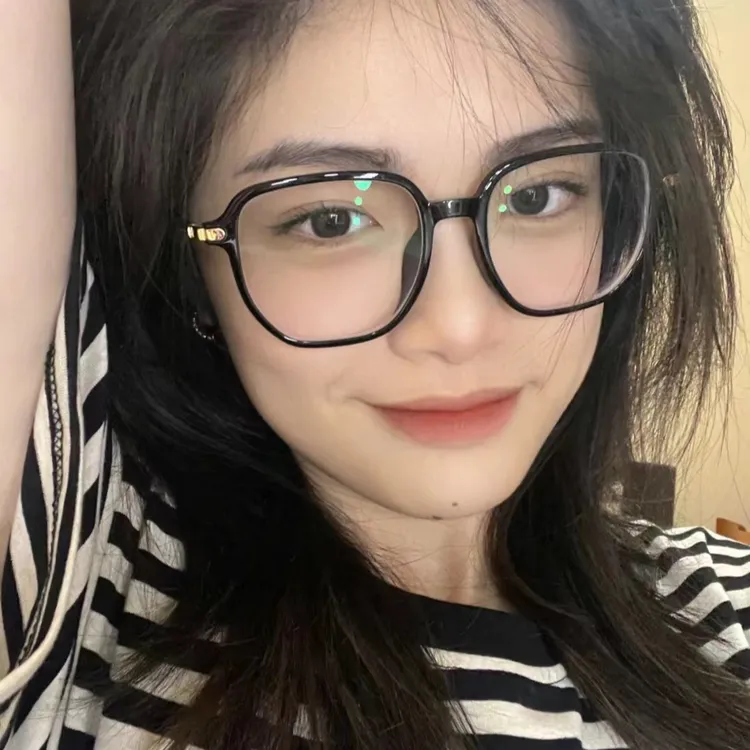 超轻复古黑框近视眼镜女潮韩系大框显脸小防蓝光配有度数眼睛镜架