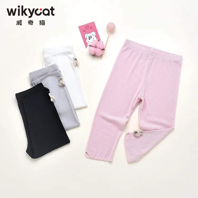 WIKY CAT/威奇猫2024专柜夏款女童打底裤莫代尔竹纤维薄款柔软
