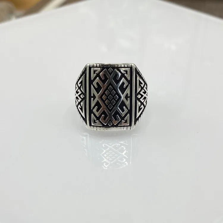 925银戒指 拜合提亚尔纯银男士戒指