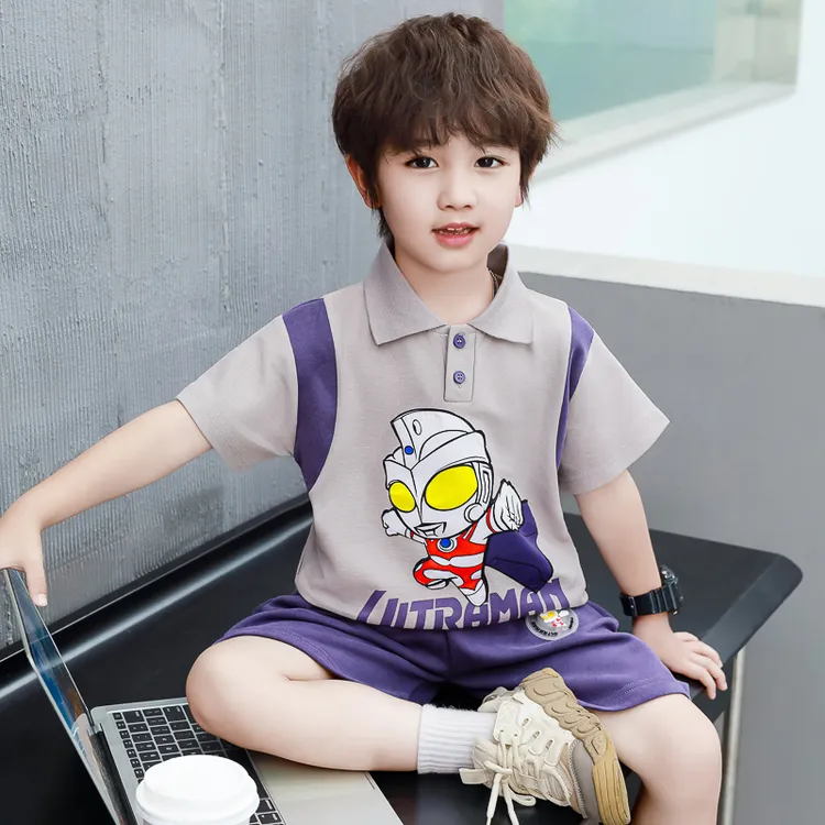 童装运动衫新款套装夏季奥特曼衣服洋气夏装儿童潮款2026两件套