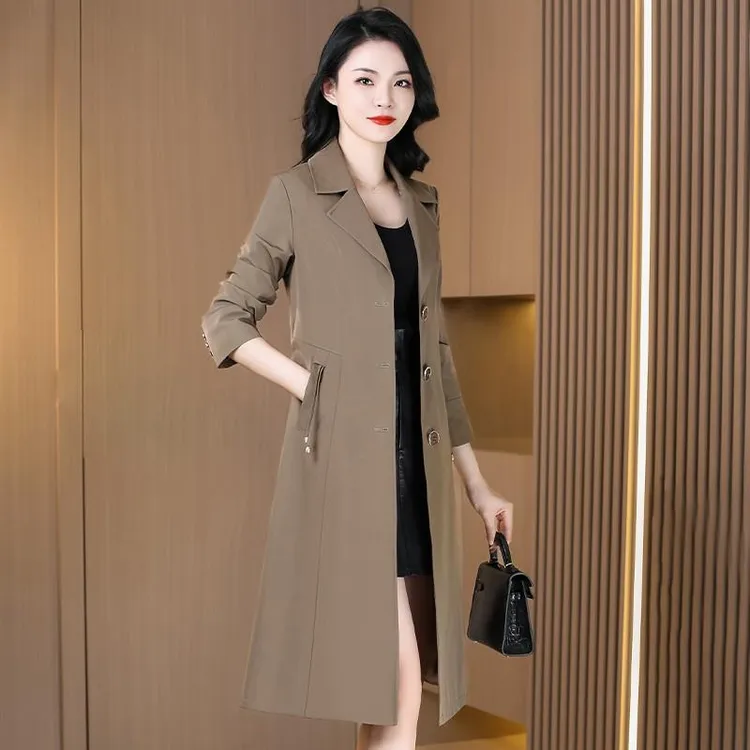 风衣外套女春秋款2024今年新款高端时尚气质中长款小个子妈妈大衣