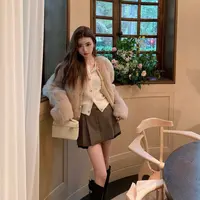 FBB limit冬季新款西班牙进口托斯卡纳皮毛一体皮草外套D233719P